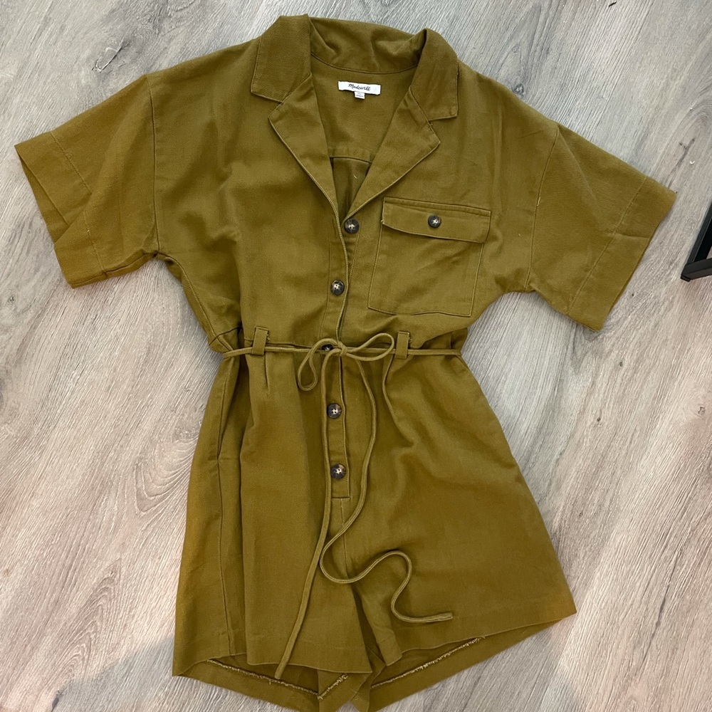Madewell Brown/Green Romper — XXS